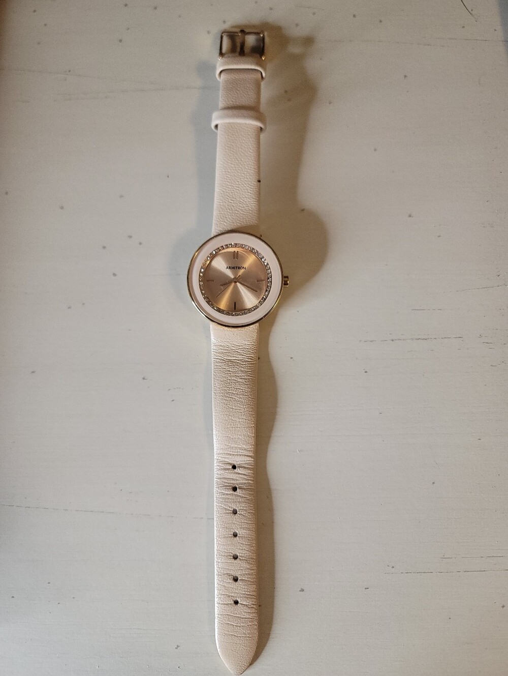 Armitron Now Womens Watch 32mm Gold Tone Dial Crystal Bezel Needs Battery